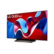 Nach links gerichtete Seitenansicht des LG OLED evo TV C4