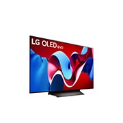 Nach rechts gerichtete Seitenansicht des LG OLED evo TV C4