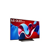 Nach rechts gerichtete Seitenansicht des LG OLED evo TV C4