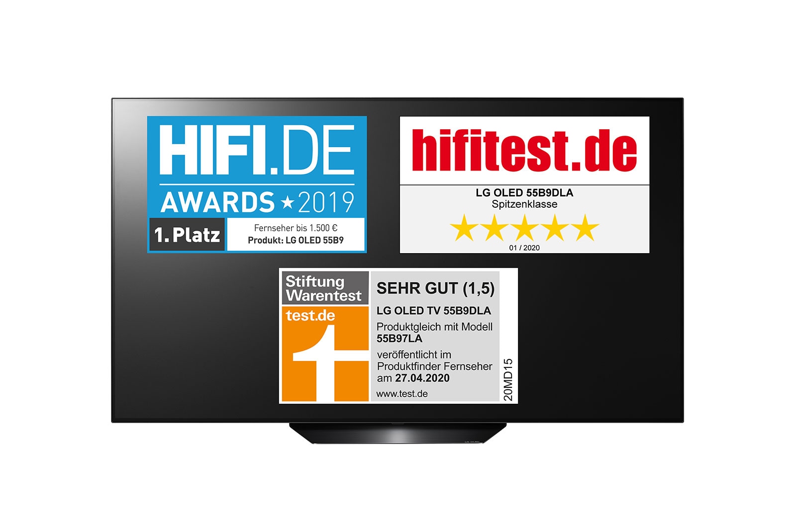 LG 55" OLED B9D 4K TV - Energieeffizienzklasse A (Spektrum: A+++ bis D), OLED55B9DLA