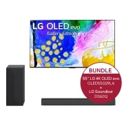 LG 55'' LG 4K OLED evo TV G2 & 2.1 Dolby Atmos® Soundbar mit 300 Watt | kabelloser Subwoofer, OLED55G29LA.DS60Q