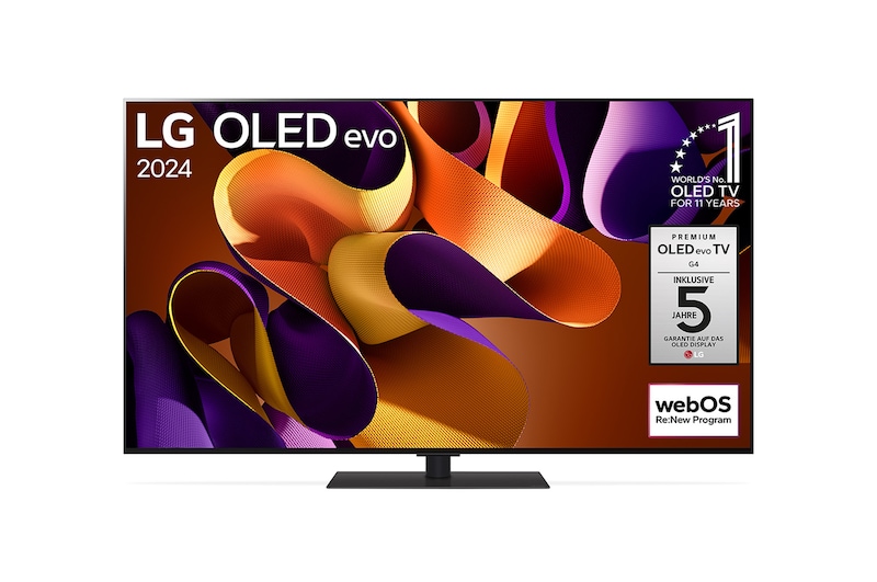 Right-facing side view of LG OLED evo TV, OLED G4 on the wall