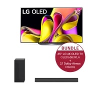 LG 65 Zoll LG 4K OLED TV B3 OLED65B39LA & 2.1 Dolby Atmos® Soundbar mit 300 Watt | kabelloser Subwoofer DS60Q, OLED65B39LA.DS60Q