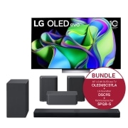 LG 65'' LG 4K OLED evo TV C3 & 3.1.3 Dolby Atmos® Soundbar mit 400 Watt | kabelloser Subwoofer & 2.0 Rücklautsprecher mit 140 Watt | Kompatibel mit Soundbars DS90QY und DS80QY | Wireless-Anbindung, OLED65C37LA.DSC9SPQ