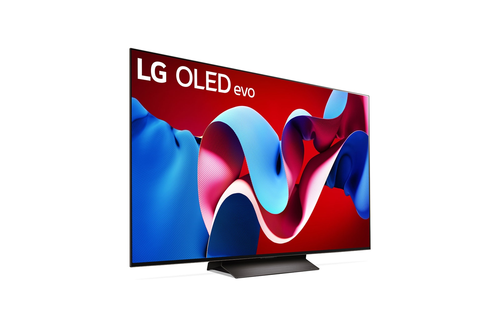 Nach rechts gerichtete Seitenansicht des LG OLED evo TV C4