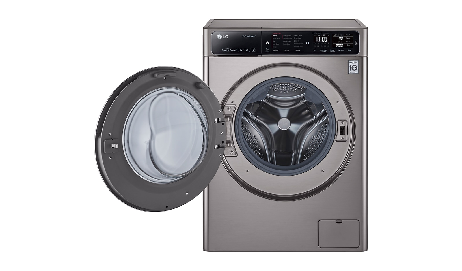 LG Waschtrockner mit ECO Hybrid System, NFC und 6 Motion DirectDrive™. 10,5 Kg Waschen / 7 kg Trocknen., F14U1JBH6NH