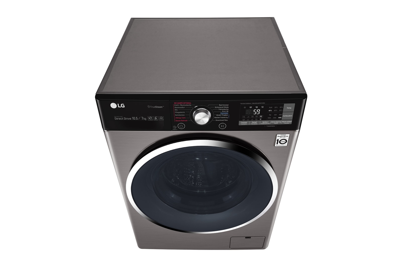 LG Waschtrockner | Serie 9 | 10,5 kg Waschen | 7 kg Trocknen | TrueSteam™ | Inverter DirectDrive™ | SmartThinQ™  , F14WD107TH6