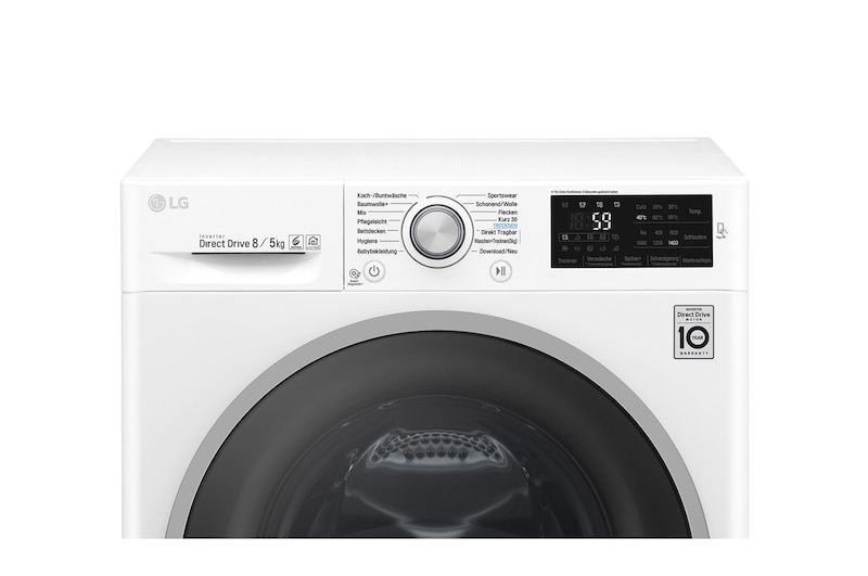 LG Waschtrockner | Serie 5 | 8 kg Waschen | 5 kg Trocknen | Inverter DirectDrive™ | Chrom-Rahmen, F14WD85TN1