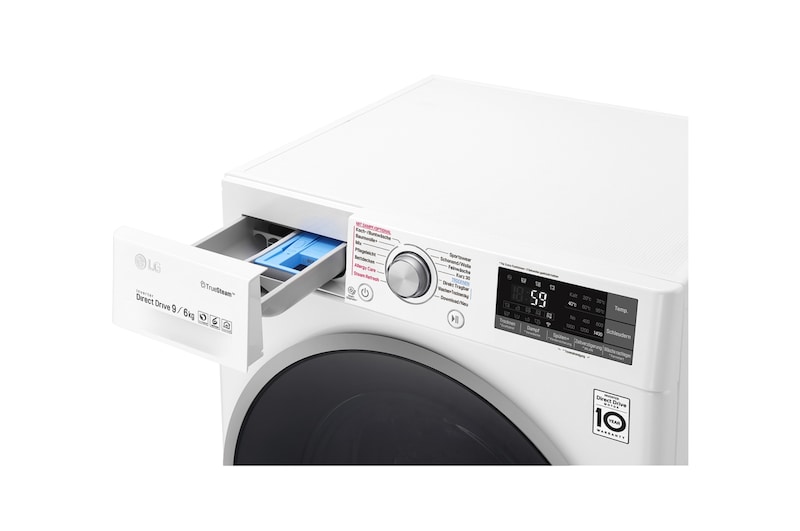 LG Waschtrockner | Serie 9 | 9 kg Waschen | 6 kg Trocknen | TrueSteam™ | Inverter DirectDrive™ | SmartThinQ™ | Silber-Rahmen, F14WD96EH1