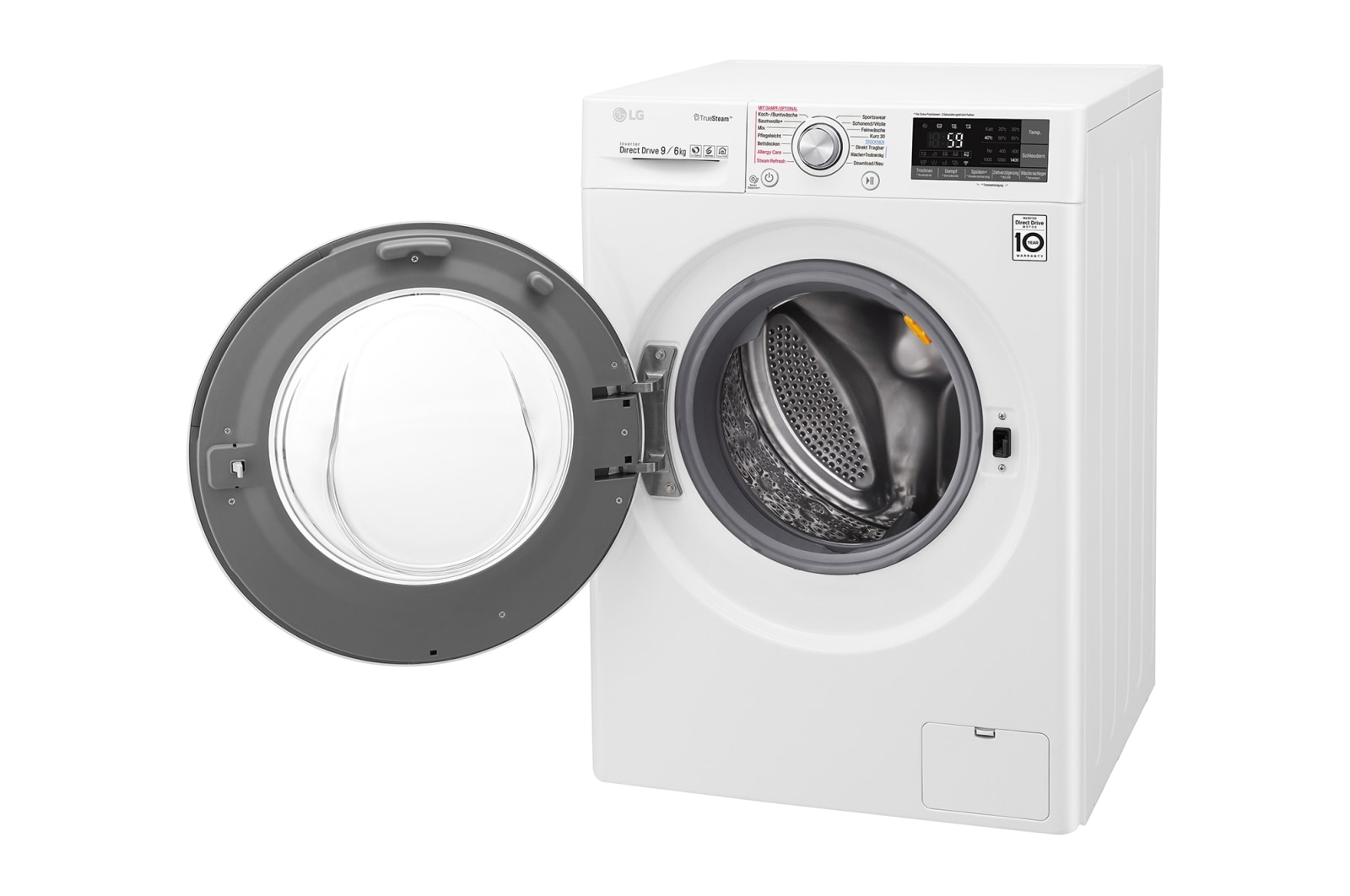 LG Waschtrockner | Serie 9 | 9 kg Waschen | 6 kg Trocknen | TrueSteam™ | Inverter DirectDrive™ | SmartThinQ™ | Chrom-Rahmen, F14WD96TH2