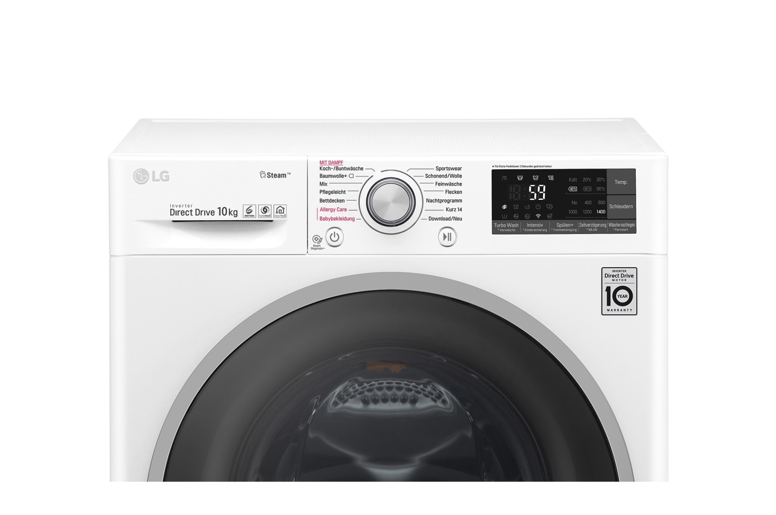 LG Waschmaschine | Serie 7 | 10 kg | Steam™ | TurboWash™ | Smart ThinQ™, F14WM10ATS1