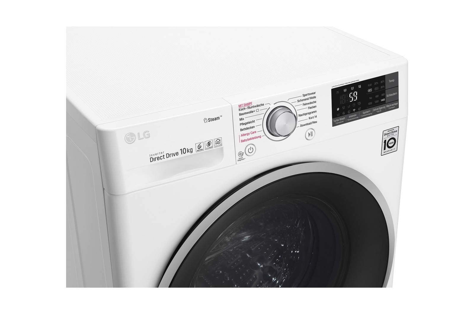LG Waschmaschine | Serie 7 | 10 kg | Steam™ | TurboWash™ | Smart ThinQ™, F14WM10ATS1