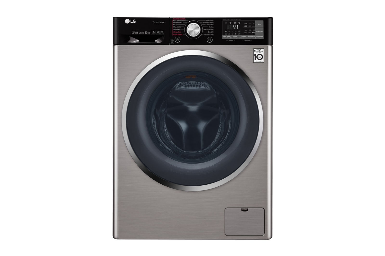 LG Waschmaschine | Serie 9 | 10 kg | TrueSteam™ | TurboWash™ | SmartThinQ™ | Edelstahl-Optik, F14WM10TT6