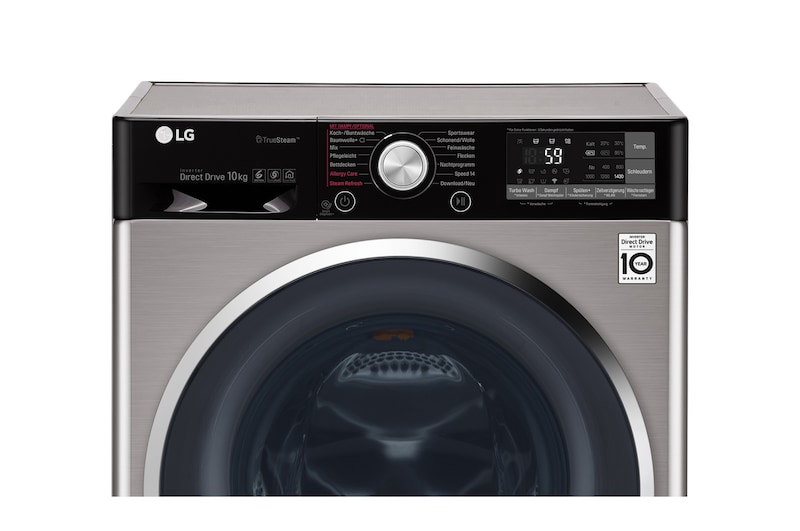 LG Waschmaschine | Serie 9 | 10 kg | TrueSteam™ | TurboWash™ | SmartThinQ™ | Edelstahl-Optik, F14WM10TT6