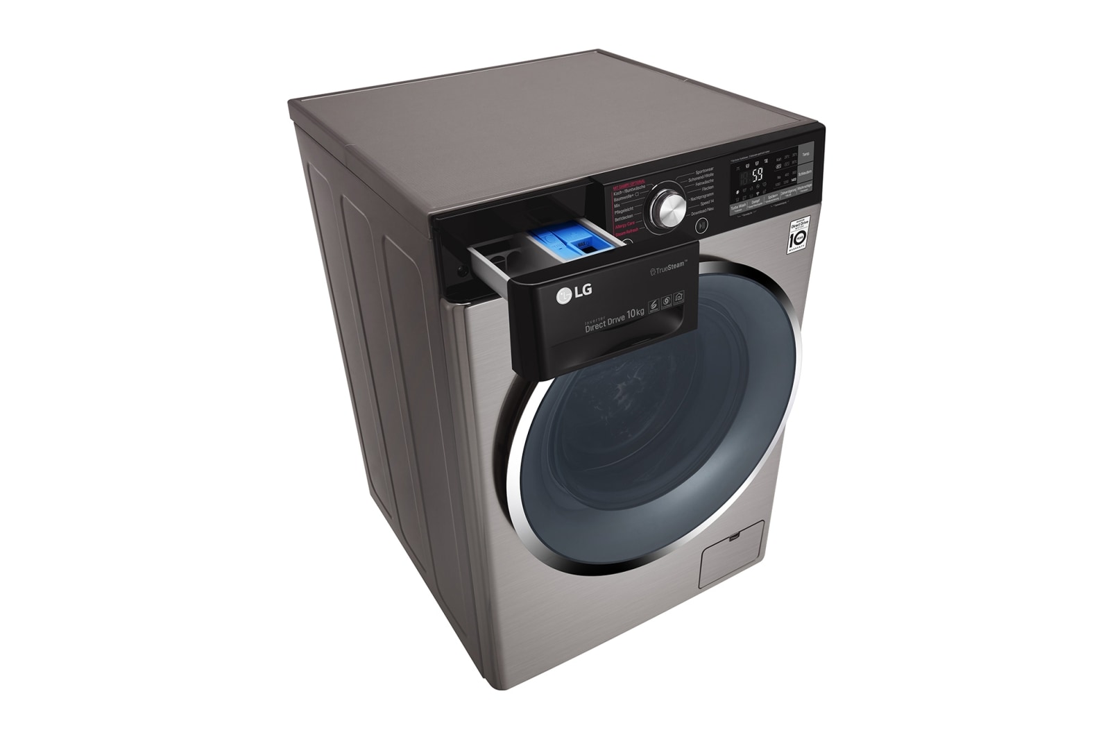 LG Waschmaschine | Serie 9 | 10 kg | TrueSteam™ | TurboWash™ | SmartThinQ™ | Edelstahl-Optik, F14WM10TT6
