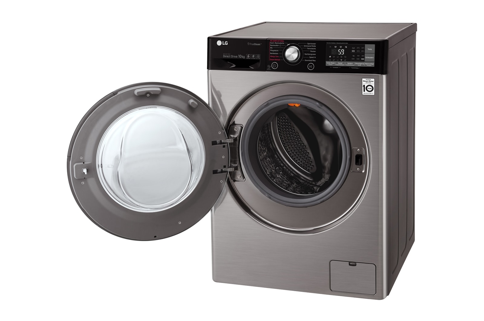 LG Waschmaschine | Serie 9 | 10 kg | TrueSteam™ | TurboWash™ | SmartThinQ™ | Edelstahl-Optik, F14WM10TT6