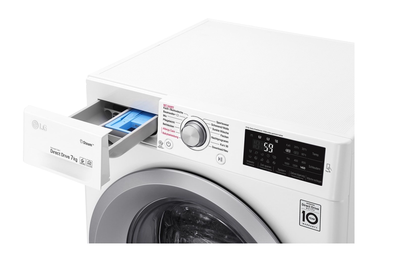 LG Waschmaschine 7KG, Steam, Tag On NFC, F14WM7KS1
