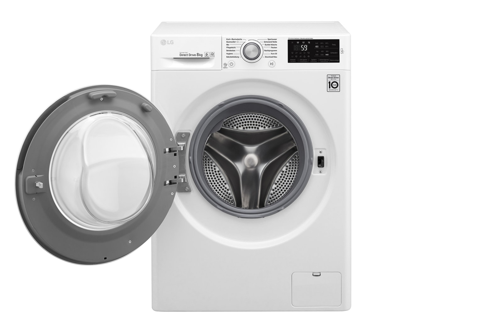 LG Waschmaschine | Serie 3 | 8 kg | Weiß & silber Ring, F14WM8KN1
