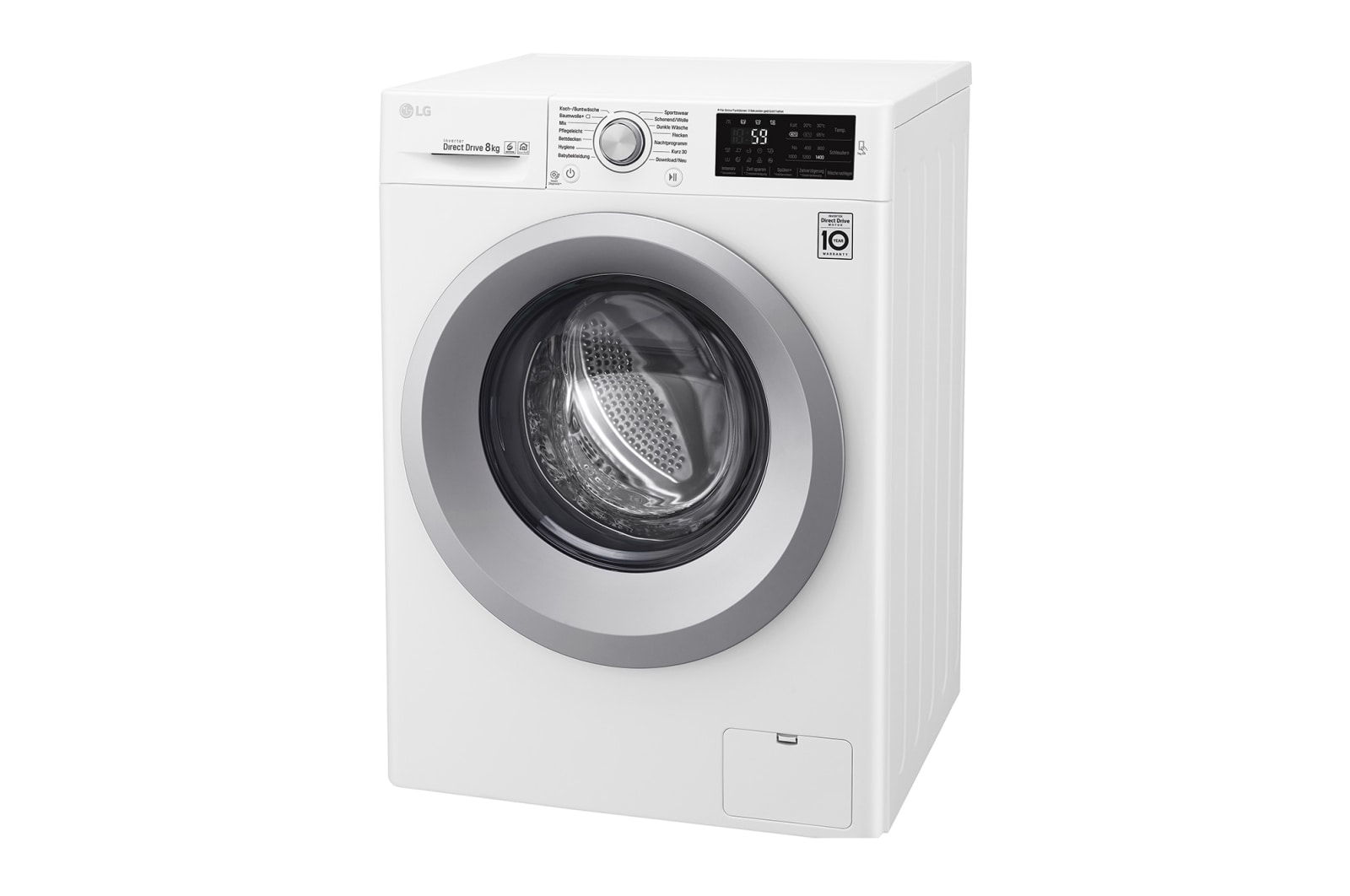 LG Waschmaschine | Serie 3 | 8 kg | Weiß & silber Ring, F14WM8KN1