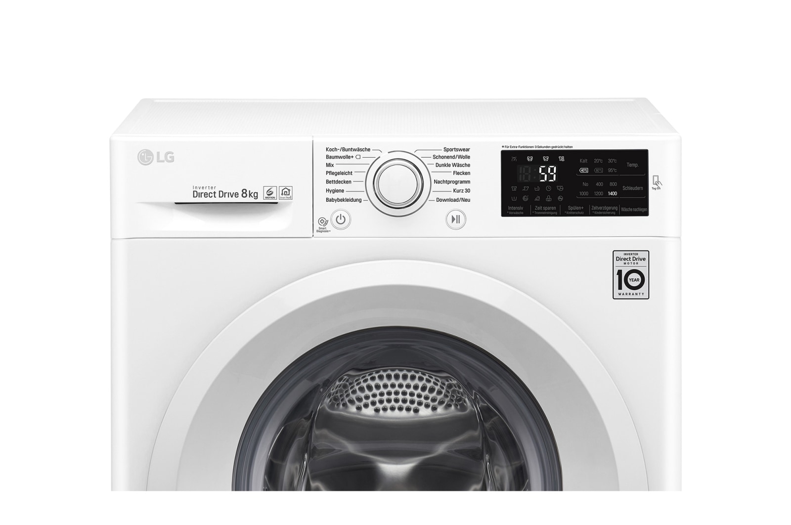 LG Waschmaschine | Serie 3 | 8 kg | Weiß & weißer Ring, F14WM8LN0