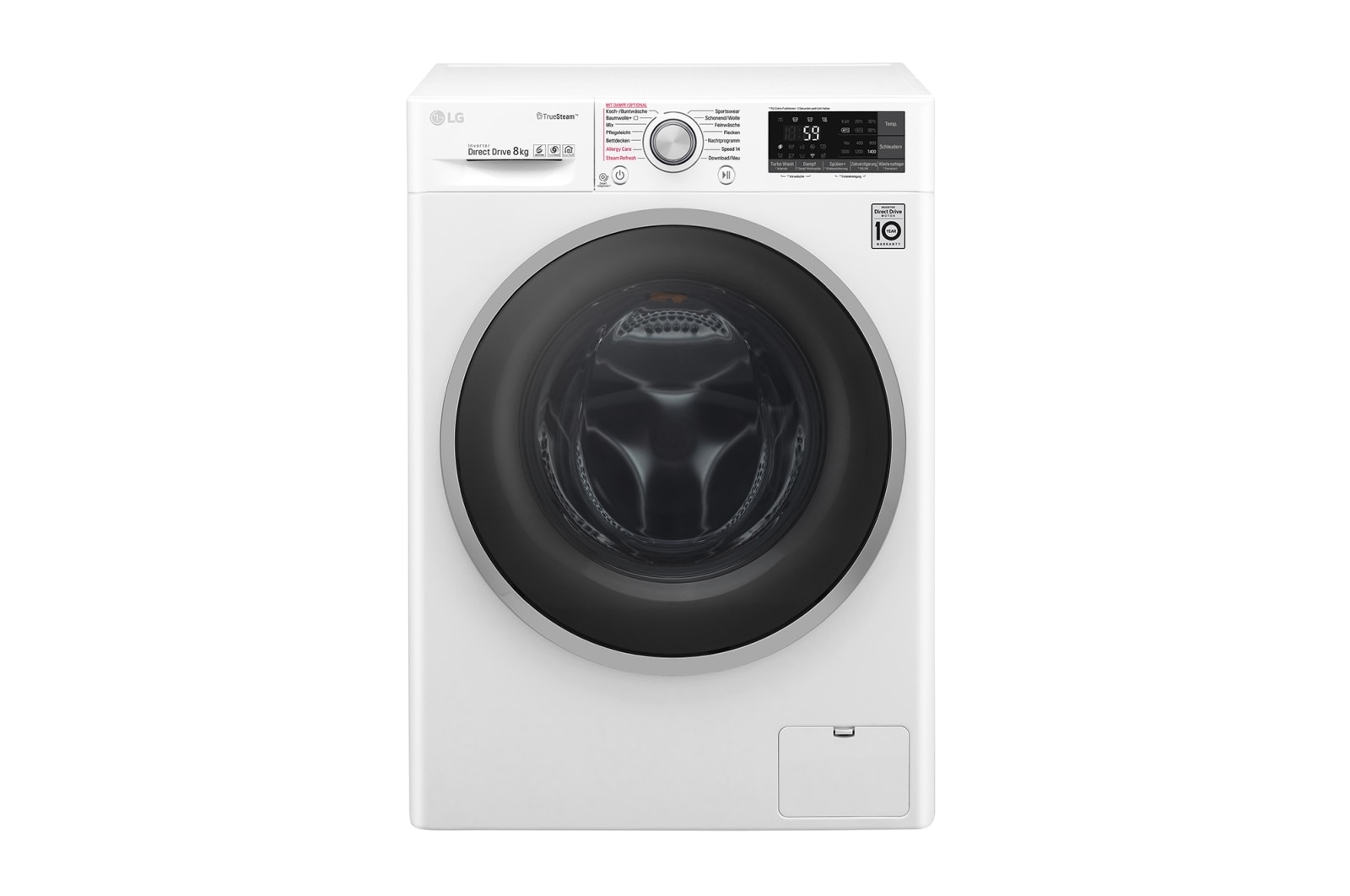 LG Waschmaschine | Serie 9 | 8 kg | TrueSteam™ | TurboWash™ | SmartThinQ™ | Noble Steel & Schwarz, F14WM8TT1