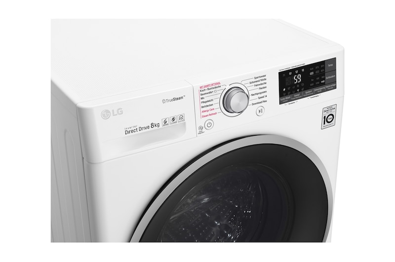 LG Waschmaschine | Serie 9 | 8 kg | TrueSteam™ | TurboWash™ | SmartThinQ™ | Noble Steel & Schwarz, F14WM8TT1