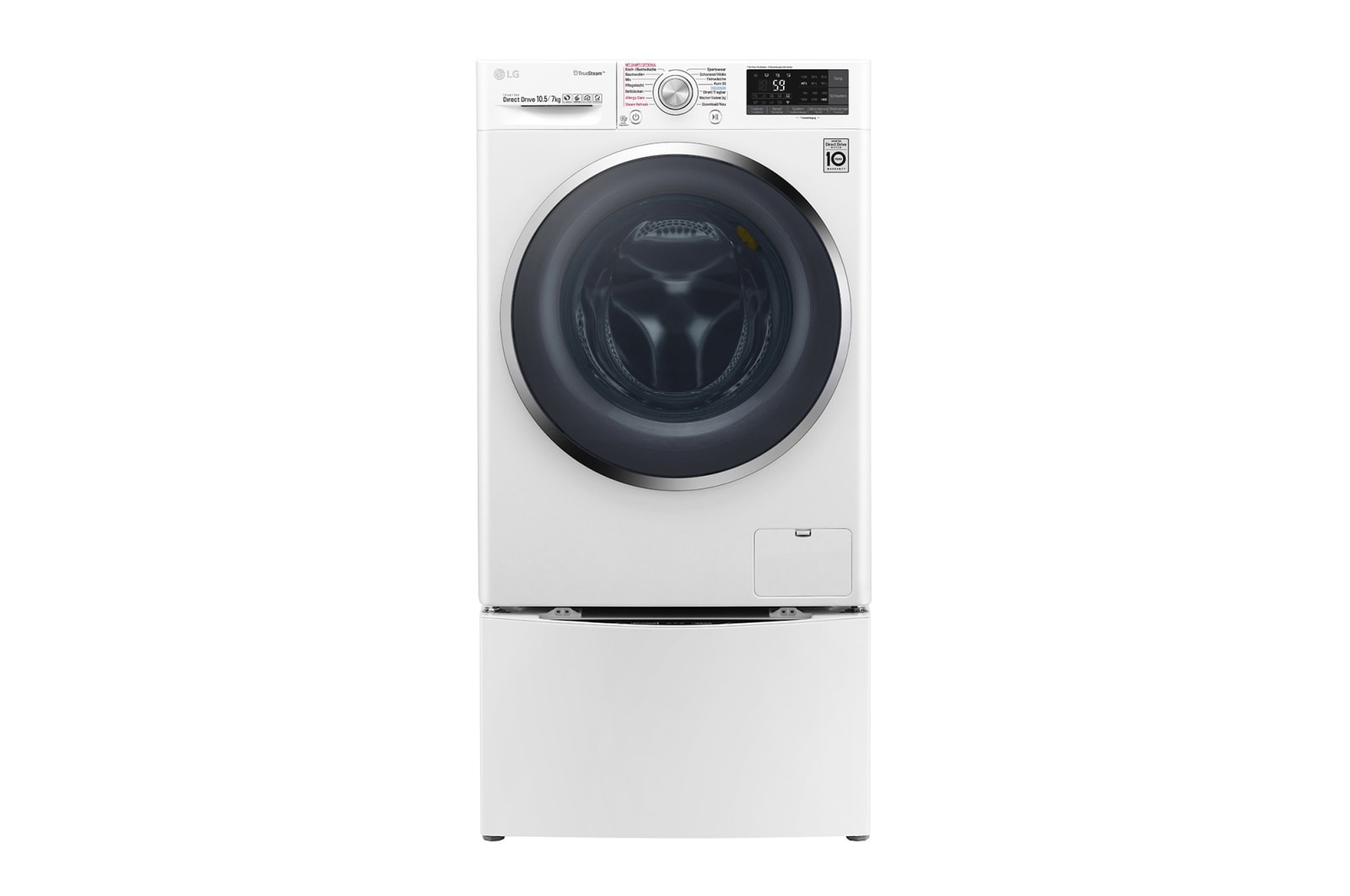 LG TWINWash™ Waschtrockner | 10,5 kg + 2 kg Waschen | 7 kg Trocknen | TrueSteam™ | Inverter DirectDrive™ | SmartThinQ™, FTWD107TH2
