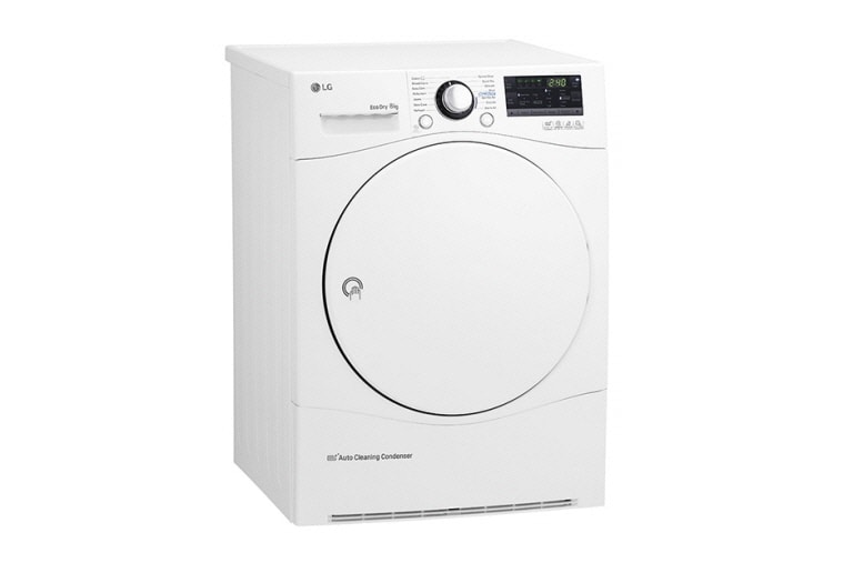 LG Trockner mit Wärmepumpen Technologie | Energieeffizienzklasse* A++ | selbstreinigenden Kondensator für gleichbleibend niedrigen Energieverbrauch. Bis zu 8 kg Fassungsvermögen., RC8055AH1Z