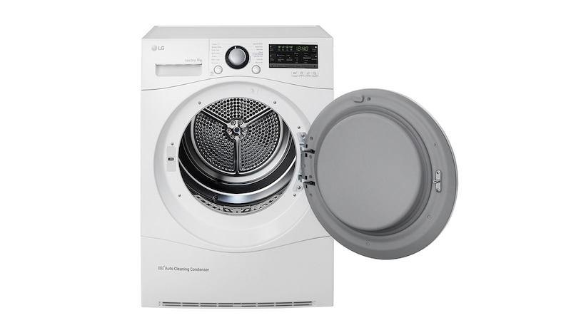 LG Trockner mit Wärmepumpen Technologie | Energieeffizienzklasse* A++ | selbstreinigenden Kondensator für gleichbleibend niedrigen Energieverbrauch. Bis zu 8 kg Fassungsvermögen., RC8055AH1Z