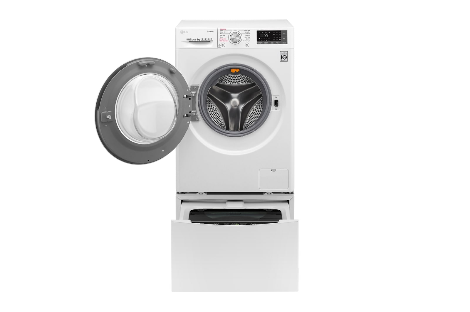 LG TwinWash™ Waschtrockner | 10,5 kg + 2 kg Waschen | 7 kg Trocknen | TrueSteam™ | Inverter DirectDrive™ | SmartThinQ™, TWIND107TH2