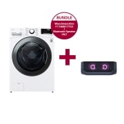 Vorderseite von Waschmaschine mit 17 kg Kapazität | F11WM17TS2 & LG XBOOM Go PN7 Bluetooth Speaker F11WM17TS2 PN7