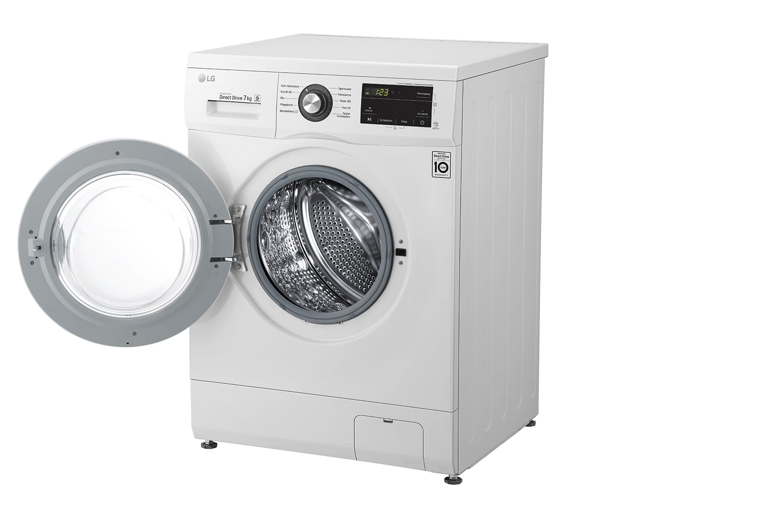 LG Waschmaschine mit 8 kg Kapazität | Energieeffizienzklasse D | 1.400 U./Min. | Weiß mit Kunststofffenstern Bullaugenring | 1496QD3HT, F1496QD3HT1