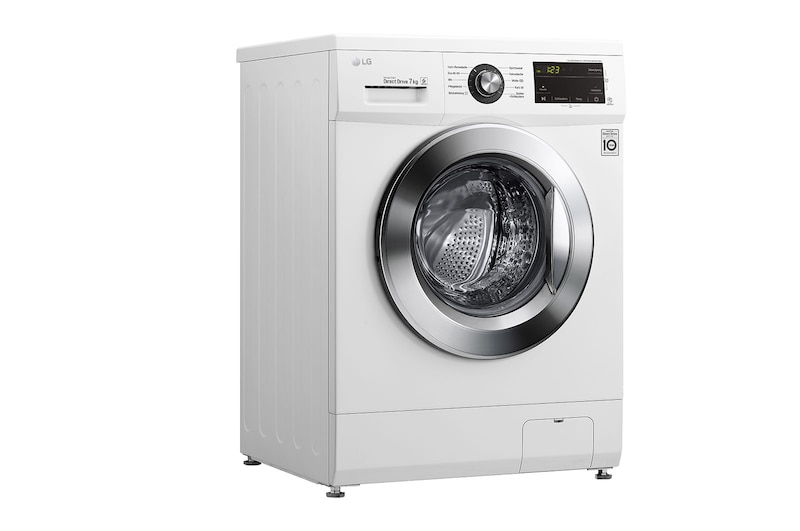 LG Waschmaschine mit 8 kg Kapazität | Energieeffizienzklasse D | 1.400 U./Min. | Weiß mit Kunststofffenstern Bullaugenring | 1496QD3HT, F1496QD3HT1
