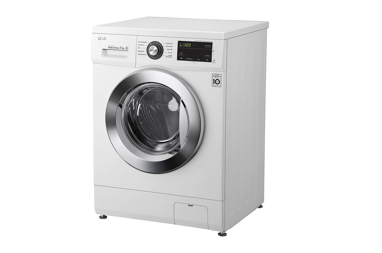 LG Waschmaschine mit 8 kg Kapazität | Energieeffizienzklasse D | 1.400 U./Min. | Weiß mit Kunststofffenstern Bullaugenring | 1496QD3HT, F1496QD3HT1