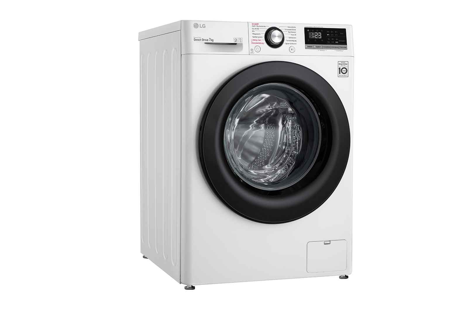 LG Waschmaschine | 7 kg | Energieeffizienzklasse D | 1.400 U./Min. | AI DD® | Steam | Wäsche nachlegen | Neue Wohlfühl-Trommel, F14WM7EN0E