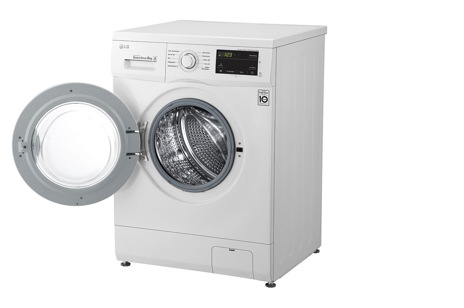 LG Waschmaschine mit 7 kg Kapazität | Energieeffizienzklasse D | 1.400 U./Min. | Weiß mit Kunststofffenstern Bullaugenring | F14WM8MC0E, F14WM8MC0E