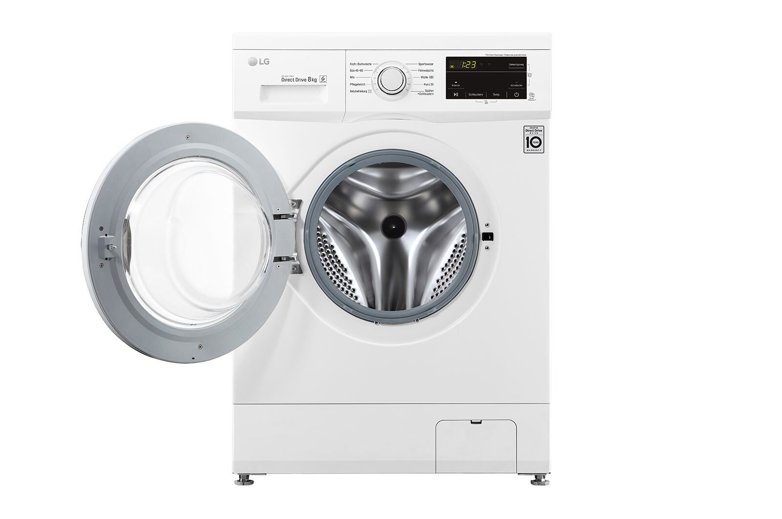 LG Waschmaschine mit 7 kg Kapazität | Energieeffizienzklasse D | 1.400 U./Min. | Weiß mit Kunststofffenstern Bullaugenring | F14WM8MC0E, F14WM8MC0E