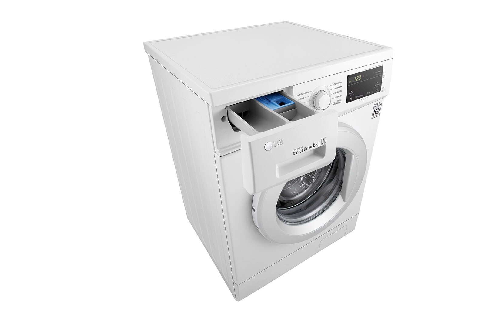 LG Waschmaschine mit 7 kg Kapazität | Energieeffizienzklasse D | 1.400 U./Min. | Weiß mit Kunststofffenstern Bullaugenring | F14WM8MC0E, F14WM8MC0E