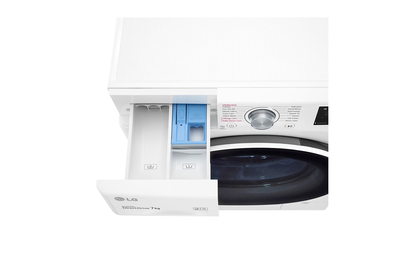 LG Waschmaschine mit 7 kg Kapazität | Energieeffizienzklasse D | 1.200 U./Min. | Weiß mit weißem Bullaugenring | SLIM FIT | F2V3SLIM7  , F2V3SLIM7