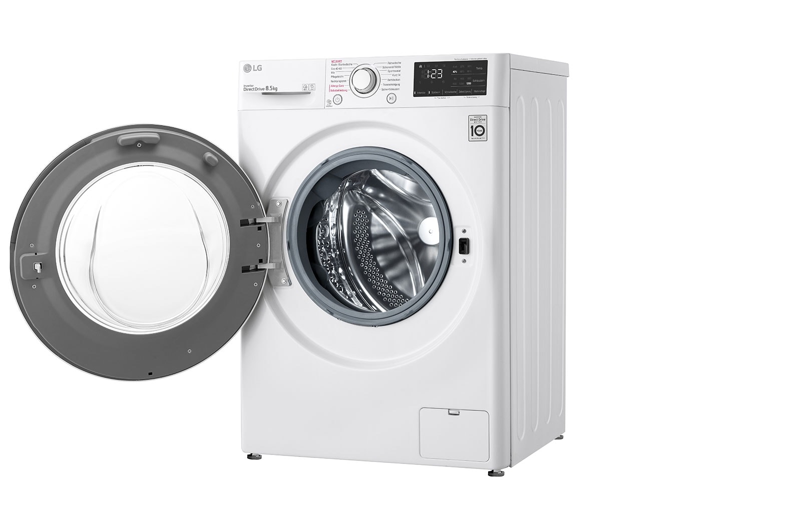 LG Waschmaschine mit 8.5 kg Kapazität | Energieeffizienzklasse C | 1.200 U./Min. | Weiß mit weißem Bullaugenring | F2V3SLIM8C , F2V3SLIM8C