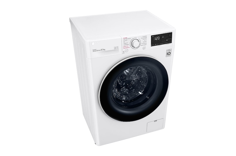 LG Waschmaschine mit 8.5 kg Kapazität | Energieeffizienzklasse C | 1.200 U./Min. | Weiß mit weißem Bullaugenring | F2V3SLIM8C , F2V3SLIM8C