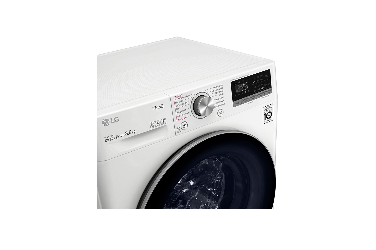 LG Waschmaschine SLIM (8,5 kg, 1.170 U./Min., EEK A) mit AI DD®, Steam & TurboWash®360° | F2V7SLIM8E, F2V7SLIM8E