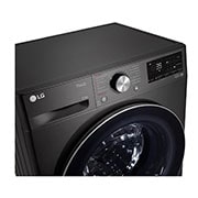 LG Waschmaschine mit 8,5 kg Kapazität | Slim Fit | Energieeffizienzklasse A | 1.200 U./Min. | Black Steel mit chrom Bullaugenring | F2WV9082B, F2WV9082B