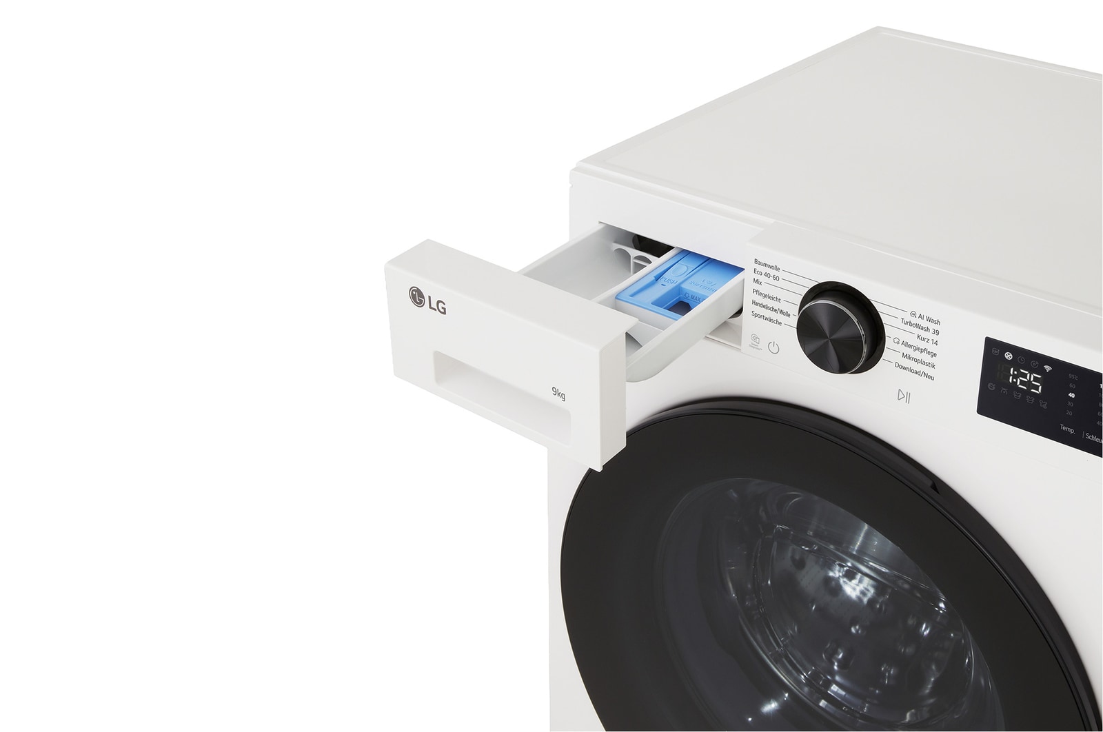 LG Frontlader-Waschmaschine erkennt die Hemden in einem Waschraum