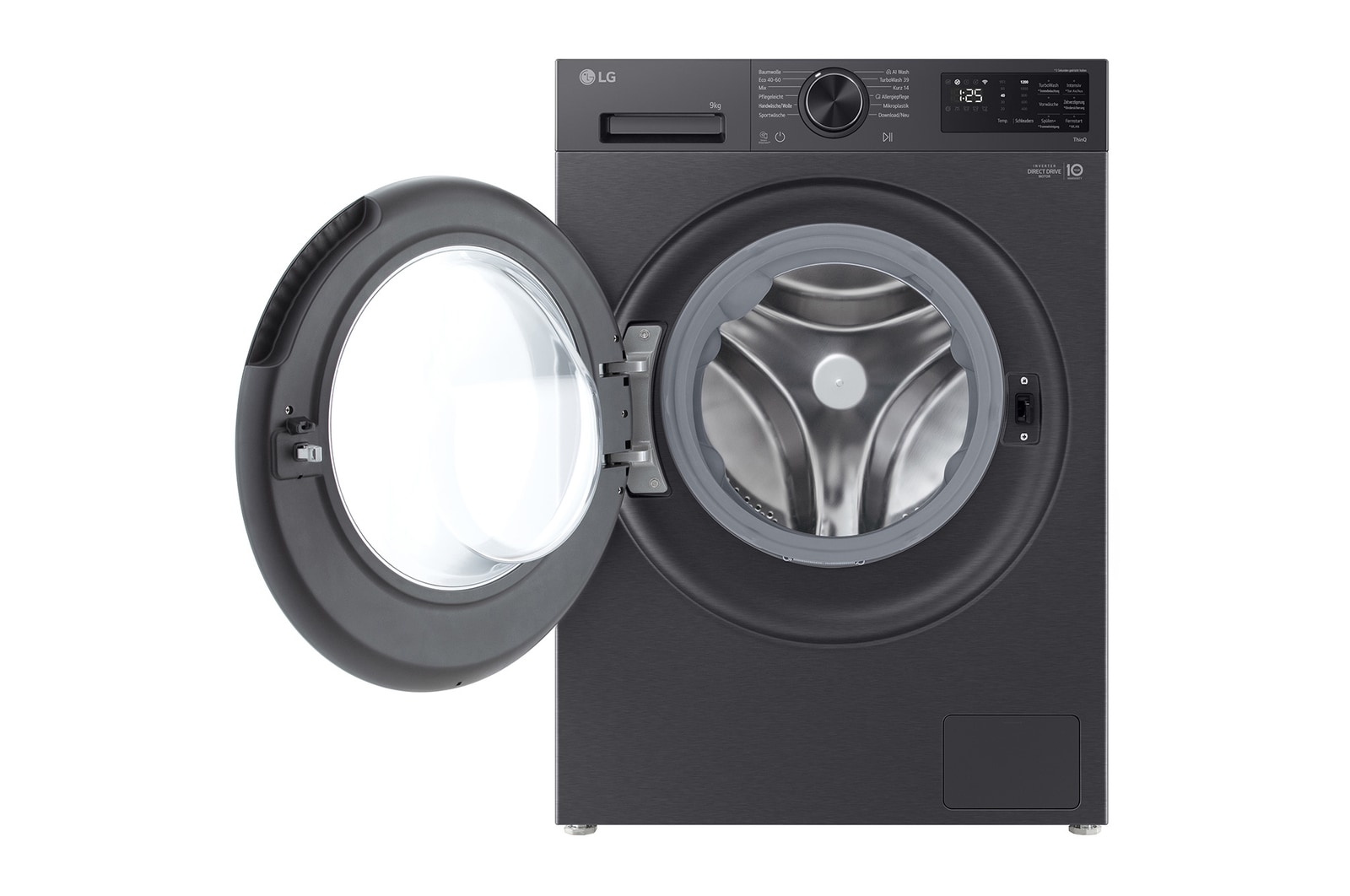 Vorderansicht der geöffneten LG Frontlader-Waschmaschine