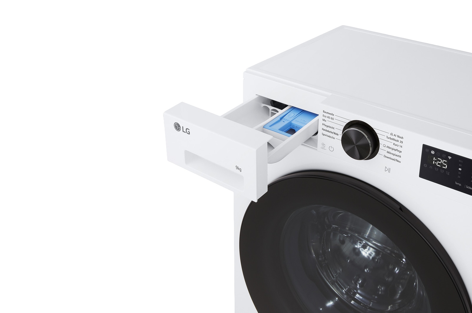 LG Frontlader-Waschmaschine erkennt die Hemden in einem Waschraum