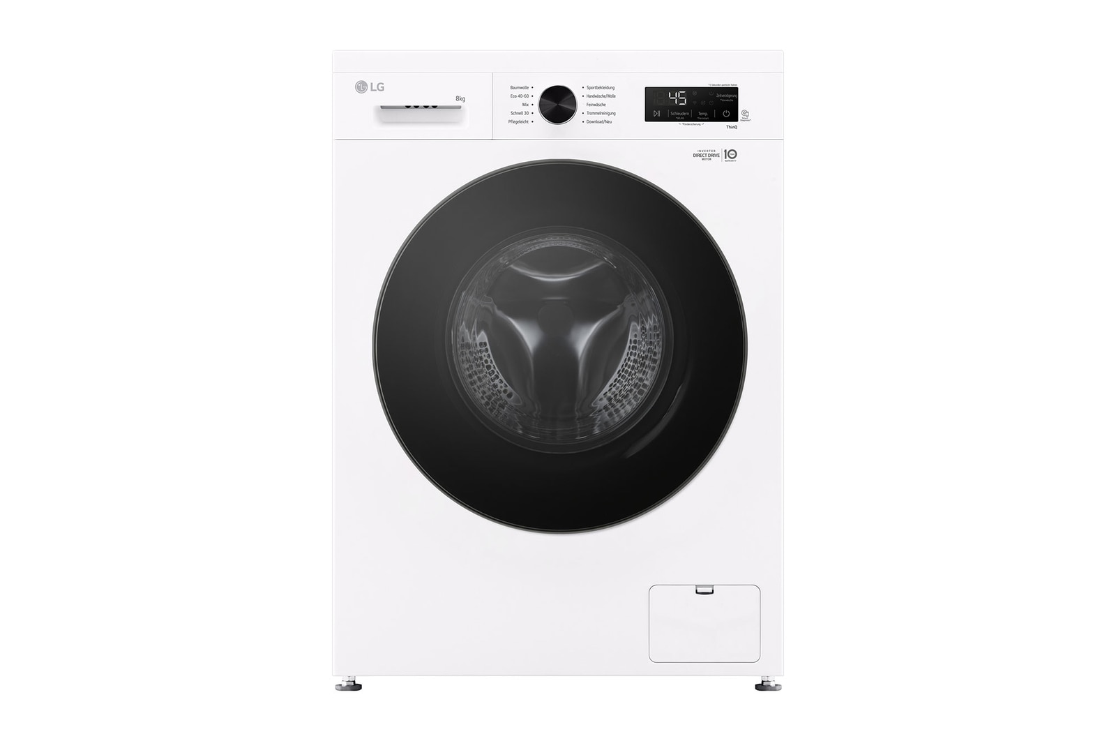 Vorderseite von Waschmaschine Essence White (A, 8 kg, 1.350 U./Min.) Unterbaufähig mit Steam & Inverter Direct Drive® | F4WB308Y