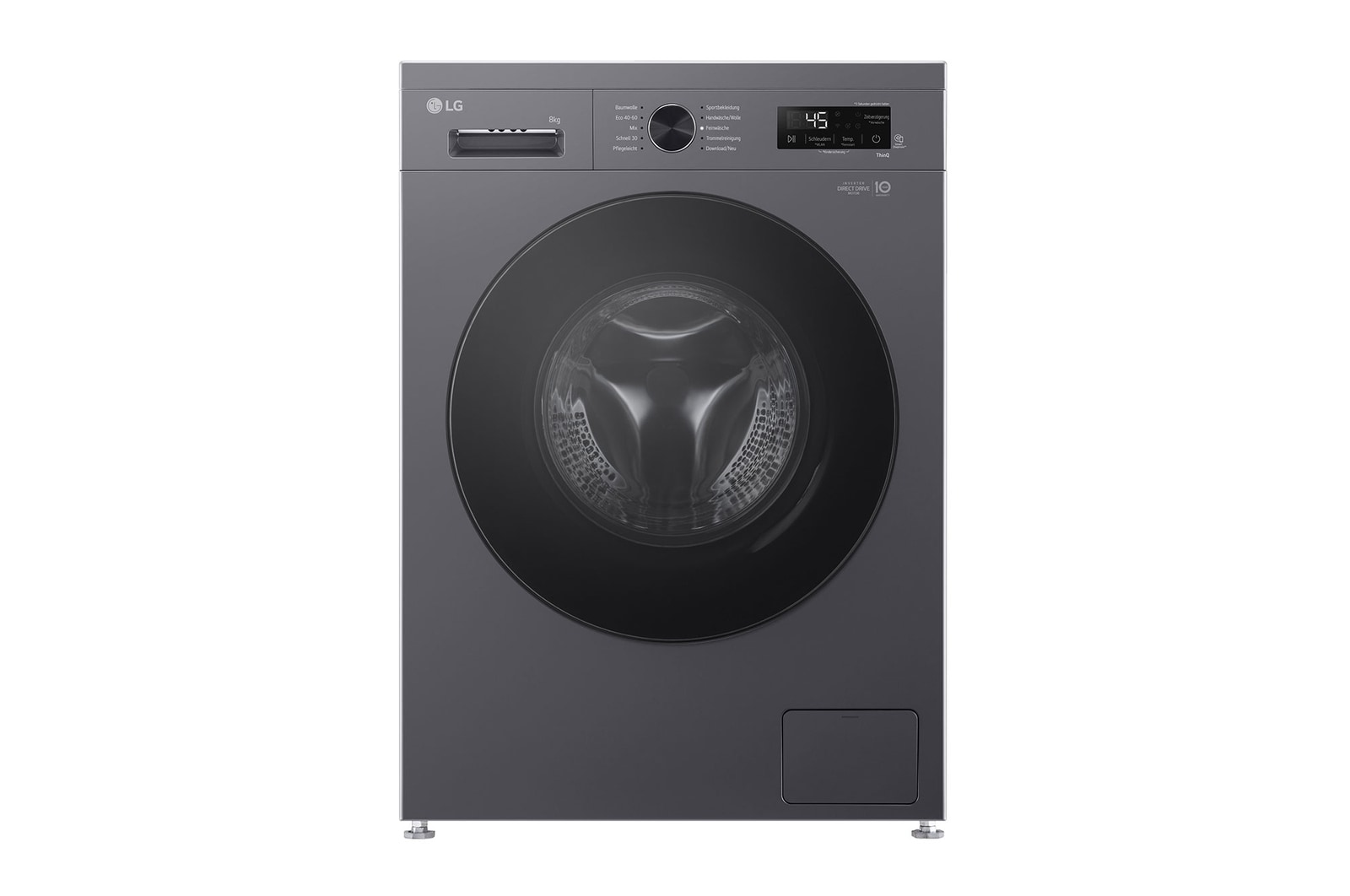 Vorderseite von Waschmaschine Dark Stone (A, 8 kg, 1.350 U./Min.) Unterbaufähig mit Steam & Inverter Direct Drive® | F4WB308YB