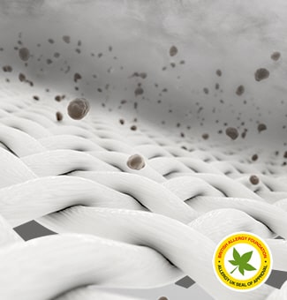 Es zeigt den Stoff und den Staub der Faser