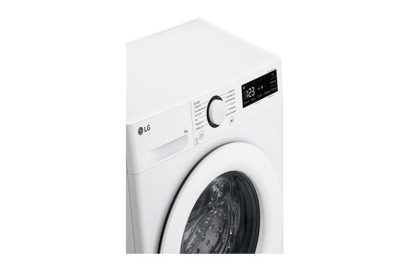 LG Waschmaschine Weiß (9 kg, 1.400 U./Min., EEK A -10%*) mit AI DD® & TurboWash®360° | F4WR3193, F4WR3193